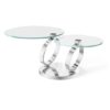 Donatella Magic Ring Swivel Glass Coffee Table With Steel Base