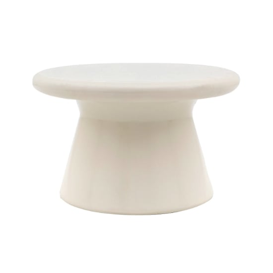 Palikir High Gloss Coffee Table Round In Cream