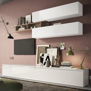 Heidi High Gloss Entertainment Unit In White And Cadiz