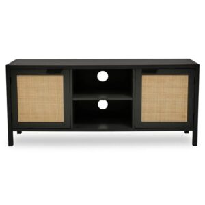 Salta Wooden TV Stand With 2 Doors In Black