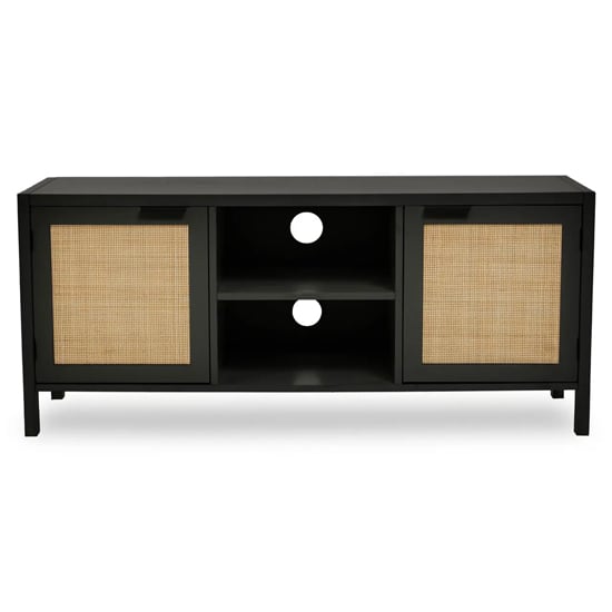 Salta Wooden TV Stand With 2 Doors In Black