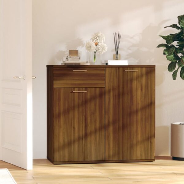 Calhoun Wooden Sideboard With 2 Doors 1 Drawer In Brown Oak