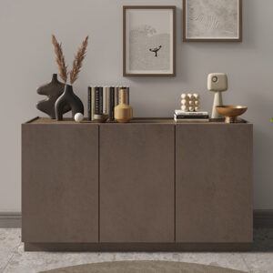 Flores Wooden Sideboard With 3 Doors In Bronze And Dark Oak