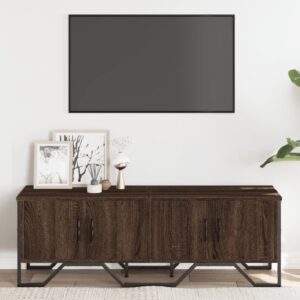 Louisa Wooden TV Stand With 4 Doors In Brown Oak