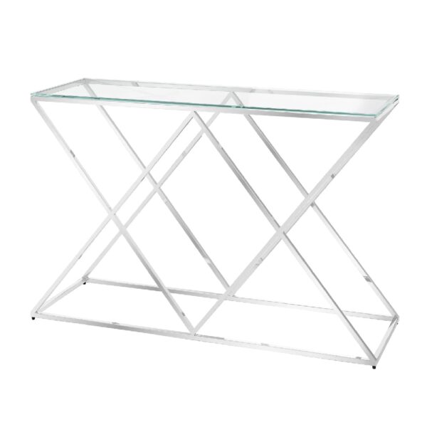 Vauxhall Clear Glass Console Table With Chrome Frame