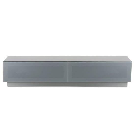 Elements Large Wooden TV Stand With 2 Glass Doors In Grey