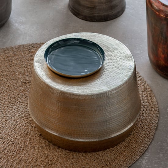 Mandarin Round Metal Coffee Table In Gold