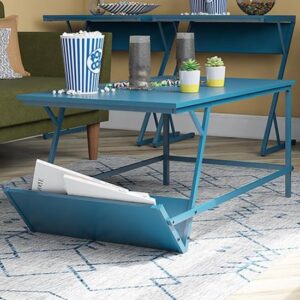 Rockingham Wooden Coffee Table With Magazine Rack In Blue