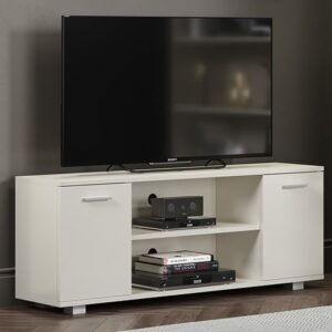 Lufkin High Gloss TV Stand With 2 Doors In White