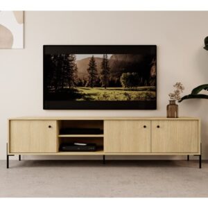 Salta Wooden TV Stand With 3 Doors In Salta Oak