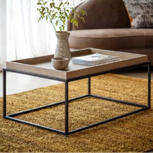 Fairmont Wooden Coffee Table With Metal Frame In Grey