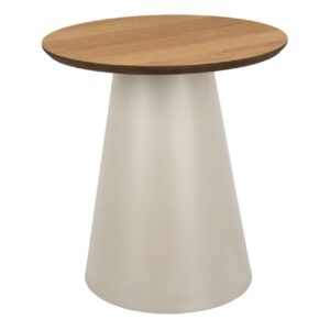 Seguin Wooden Small Round Coffee Table in Oak And Grey