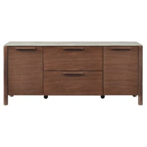 Wyatt TV Stand 2 Doors 2 Drawers With Marble Effect Glass Top