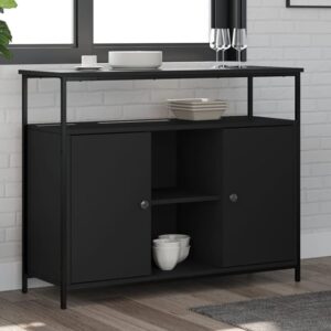 Ambon Wooden Sideboard With 2 Doors In Black