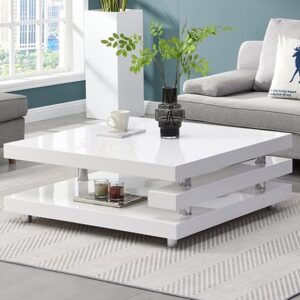 Borneo High Gloss Coffee Table Square In White