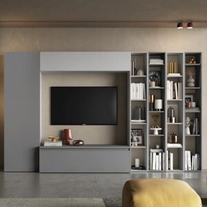 Calais Wooden Entertainment Unit In Slate And Chalk