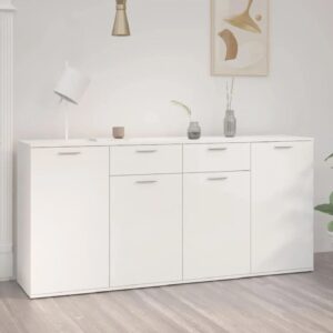 Calhoun High Gloss Sideboard With 4 Doors 2 Drawers In White