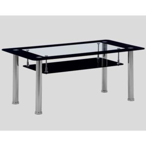 Corinth Glass Coffee Table In Clear And Black