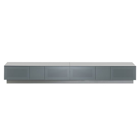 Elements Wooden TV Stand With 4 Glass Doors In Grey