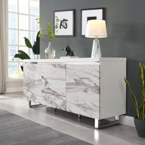 Filo Sydney Large Sideboard With 2 Door 3 Drawer In White