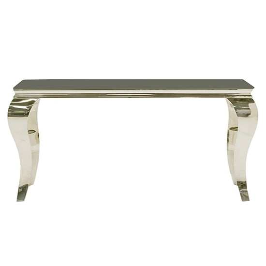 Laval Small Grey Glass Console Table With Polished Legs