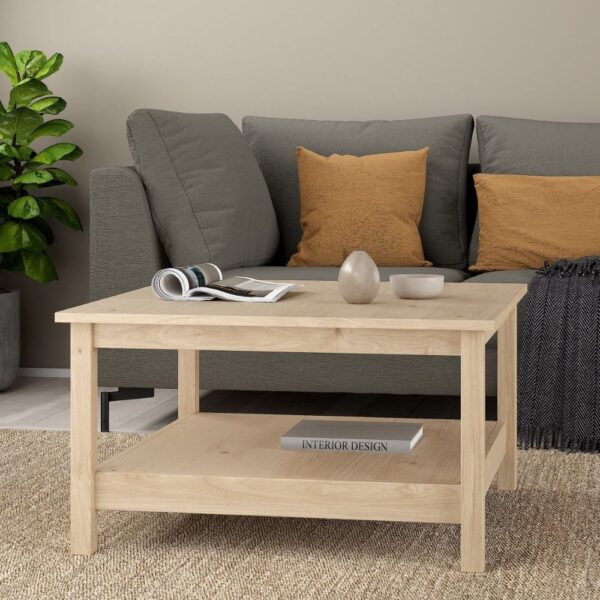 Macron Wooden Coffee Table Square In Oak