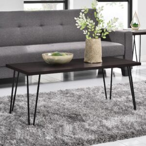 Ojai Wooden Coffee Table In With Black Legs In Espresso