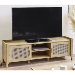 Sumter Wooden TV Stand With 2 Doors In Oak