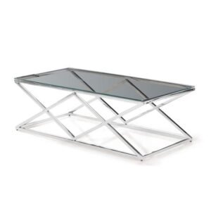 Vauxhall Clear Glass Coffee Table With Chrome Frame